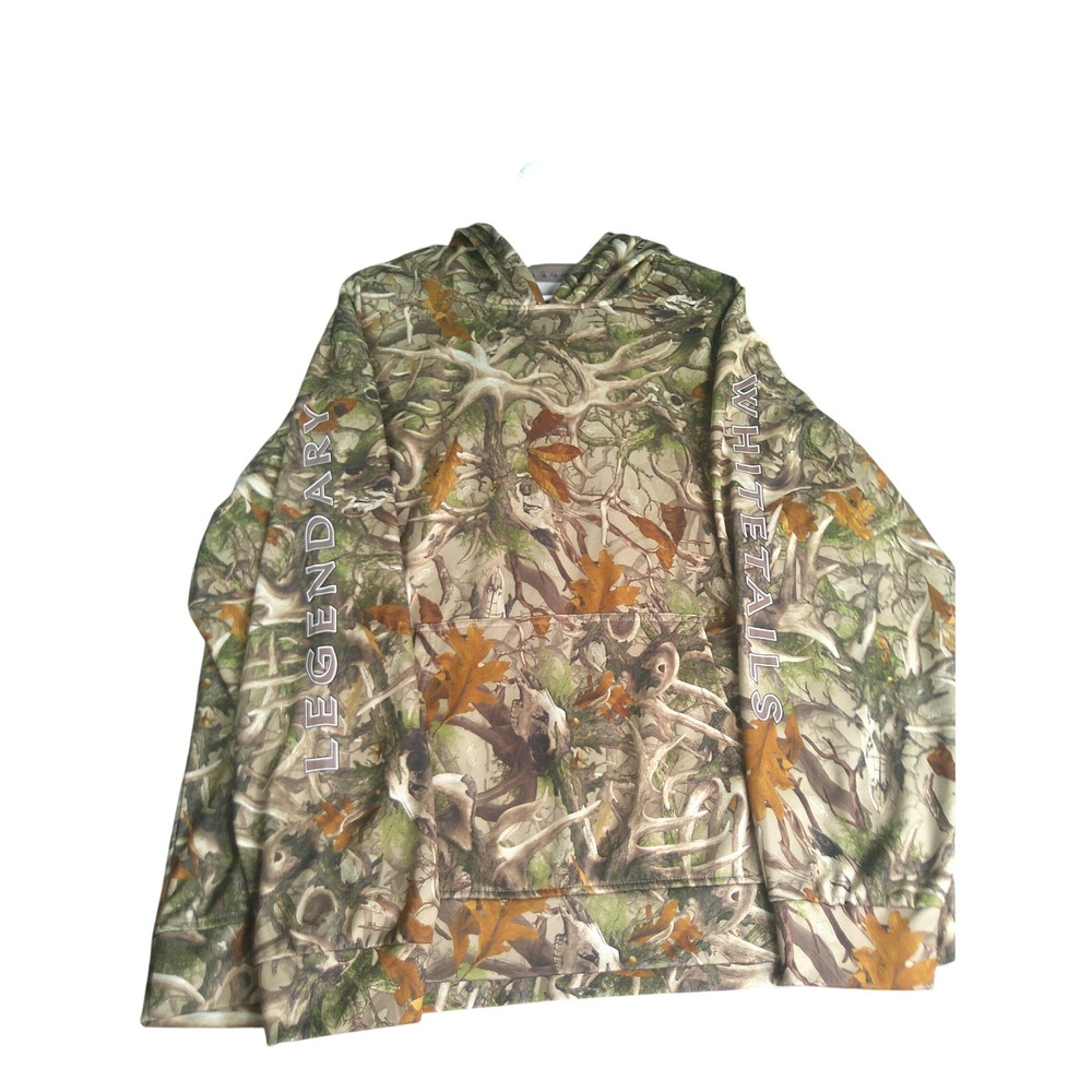 Legendary Whitetails Men's XL Camo Antler Performance Fleece Hoodie Sweatshirt